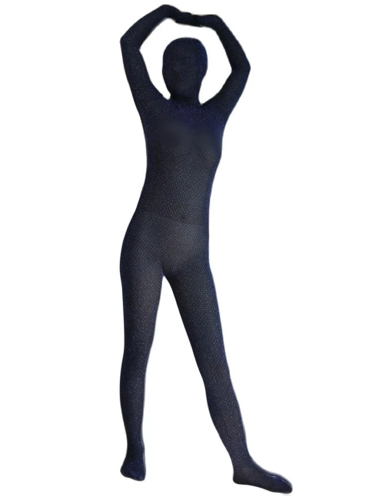 

Women Tights Sexy One-Piece Finge Jumpsuit Zipper Open Crotch Bodysuit See Through Tights Bodystocking Zentai Conjoined Leotard