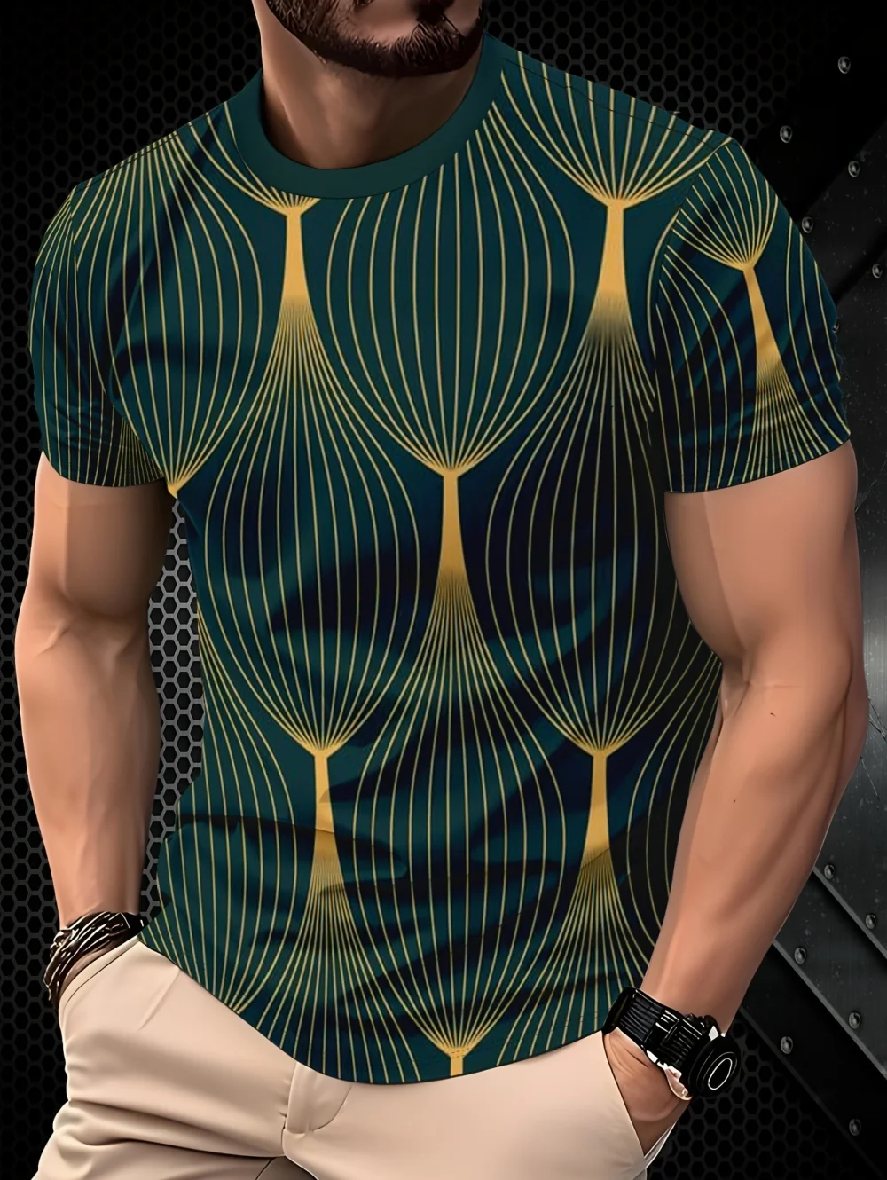 New British-Style Men's Simple Short-Sleeved T-Shirt 3D Printed Retro Fashion Round Neck Top Tees Casual Sportswear Men Clothes