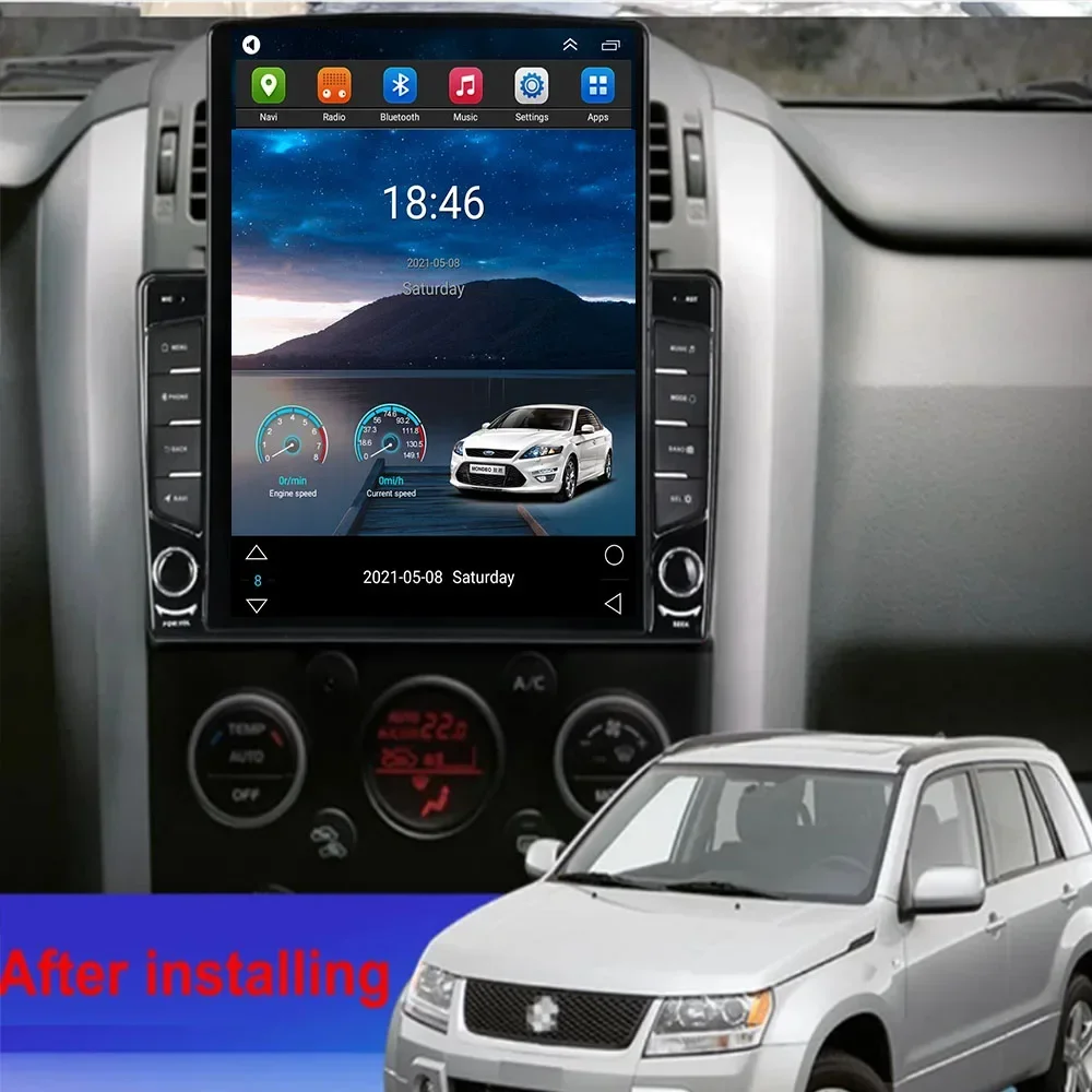 لسوزوكي فيتارا 3 2005-2015 أندرويد 14 5G DSP راديو السيارة مشغل وسائط متعددة ل تسلا نمط شاشة عمودية الملاحة نظام تحديد المواقع 2 الدين