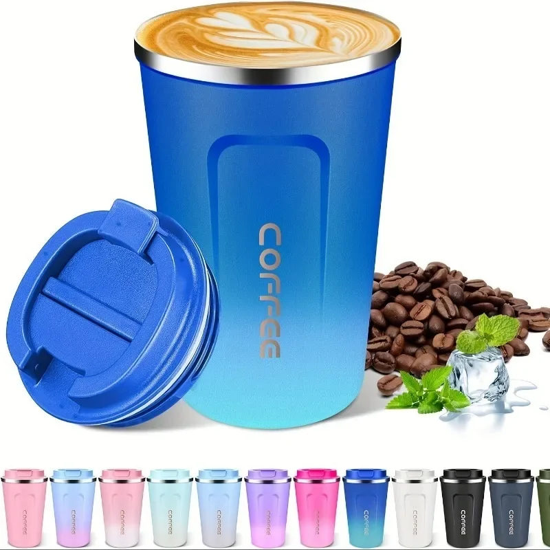 12 Oz Stainless Steel Insulated Coffee Cup - Leak Proof, BPA Free Travel Cup with Lid Ideal Gift