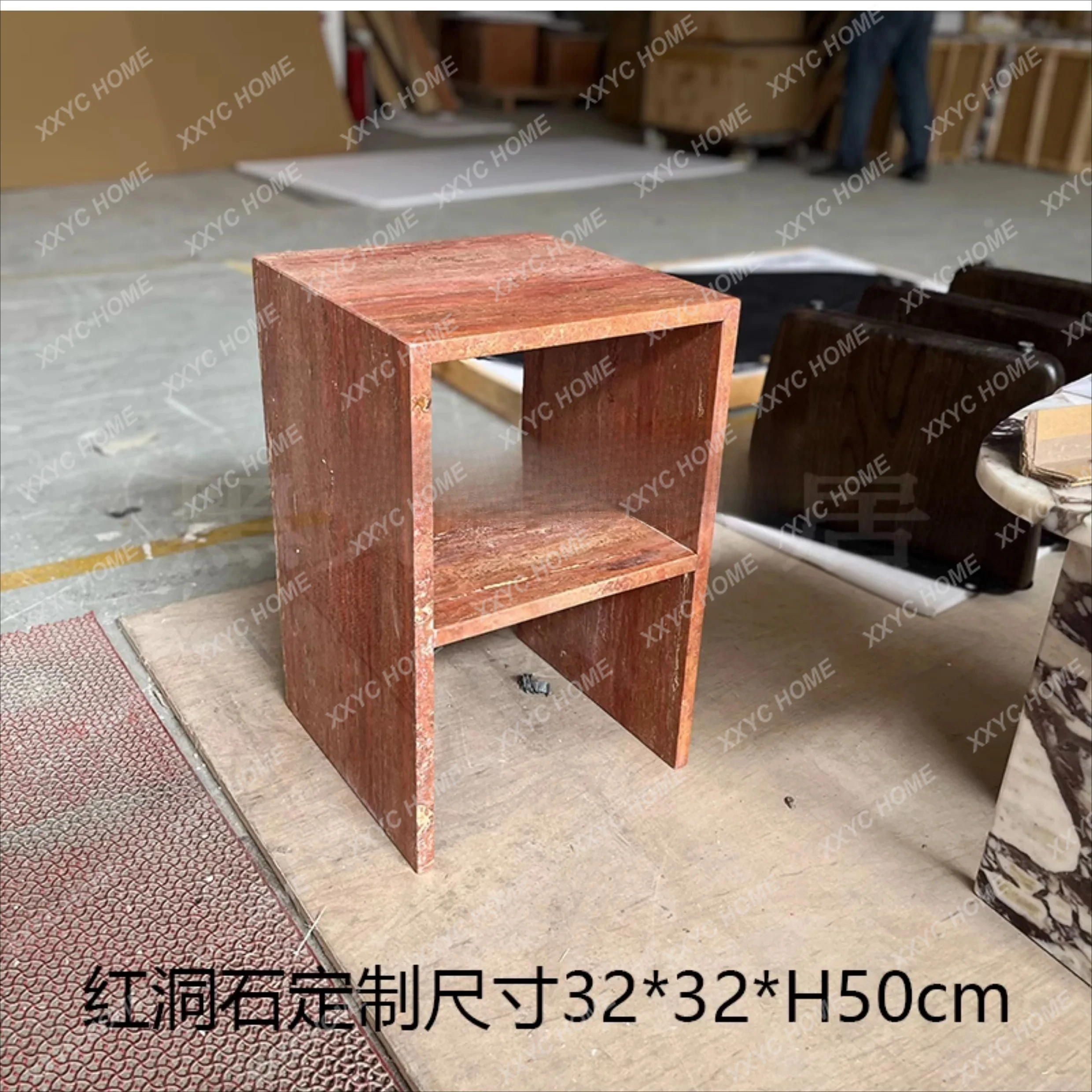 الشمال الخفيفة الفاخرة، مصمم مخصص شقة صغيرة حافة حجر الكهف الرخام الطبيعي عدد قليل من طاولة تخزين صغيرة بجانب السرير #4