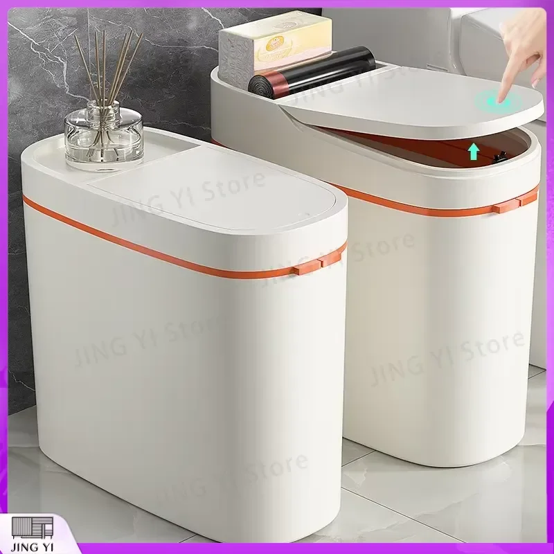 15L Smart Trash Can Automatic Sensor Waste Bin Garbage Can with Lid for Bathroom Kitchen Home Office Paper Basket