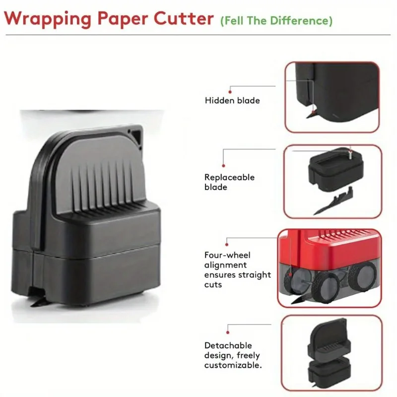 1pc Writing Paper Cutter Cylindrical Paper Cutter Christmas Gift Wrapping Paper Cutting Worker