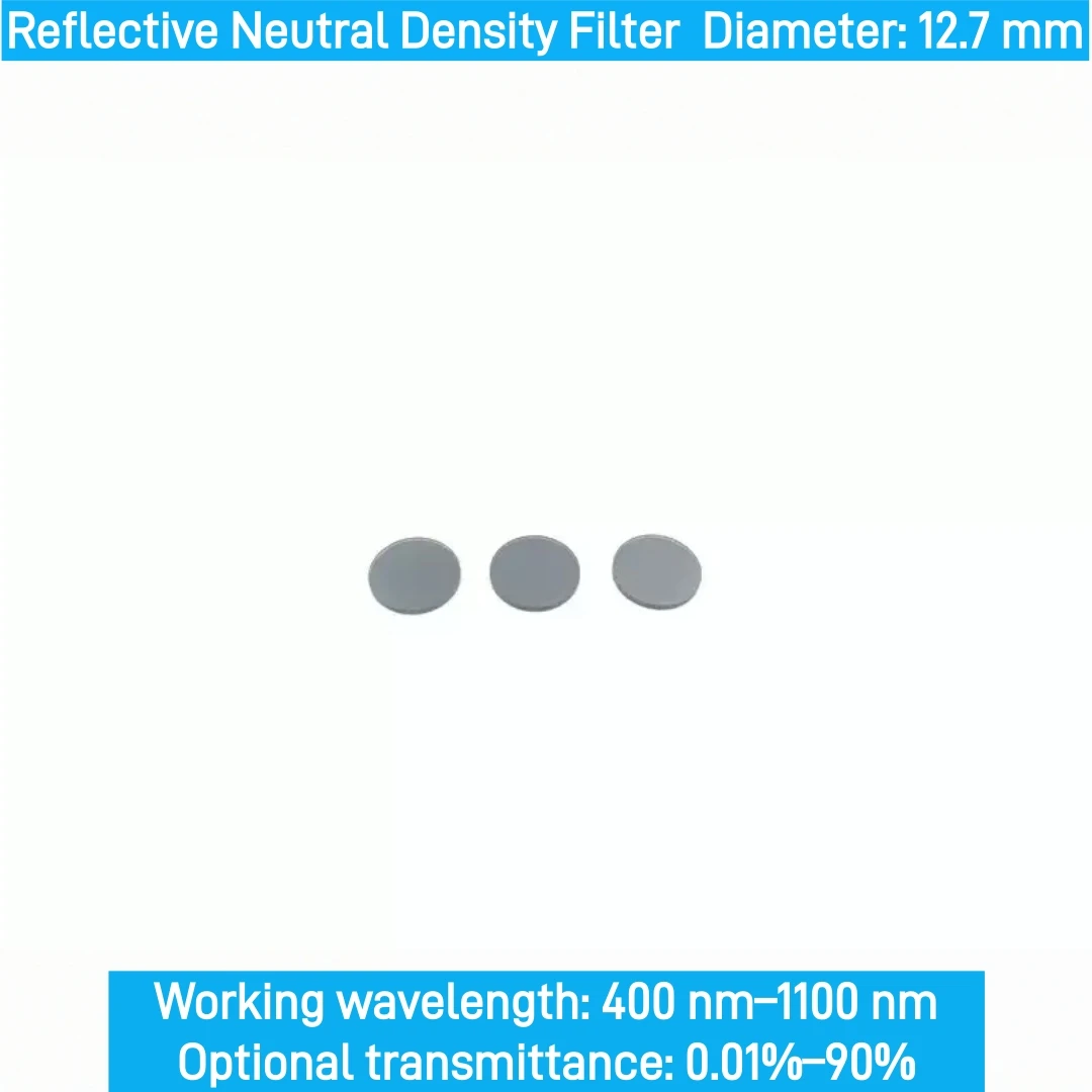 Reflective Neutral Density Filter 12.7mm 400nm-1100nm Optional Transmittance 0.01%~90% Glass Attenuator Filter for Camera Scope