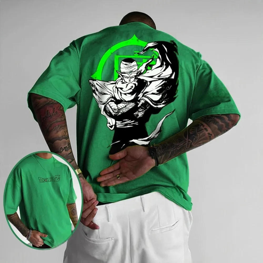 Dragon Ball Summer Men's T-Shirt Japanese Animation Piccolo Autumn Brand Luxury Boy Children's Parent-Child Trend Short Sleeve
