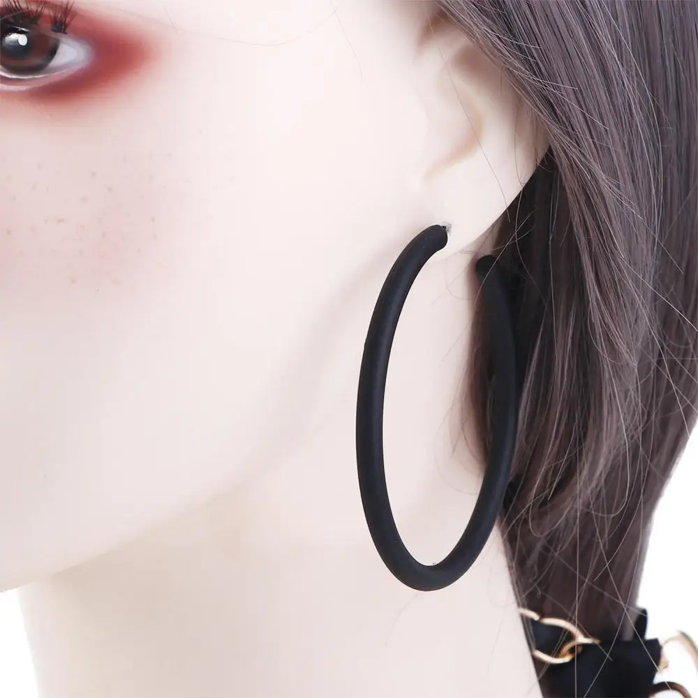 Women Handmade Simple Round Candy Color Geometric Round Earrings Hoop Earrings Women Jewelry C-shaped