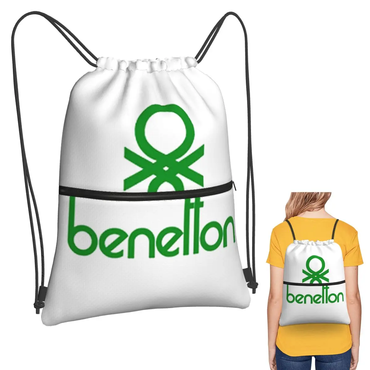 

United Colors Of Benetton Backpacks Portable Drawstring Bundle Pocket Sports Bag Book Bags for Man Woman School