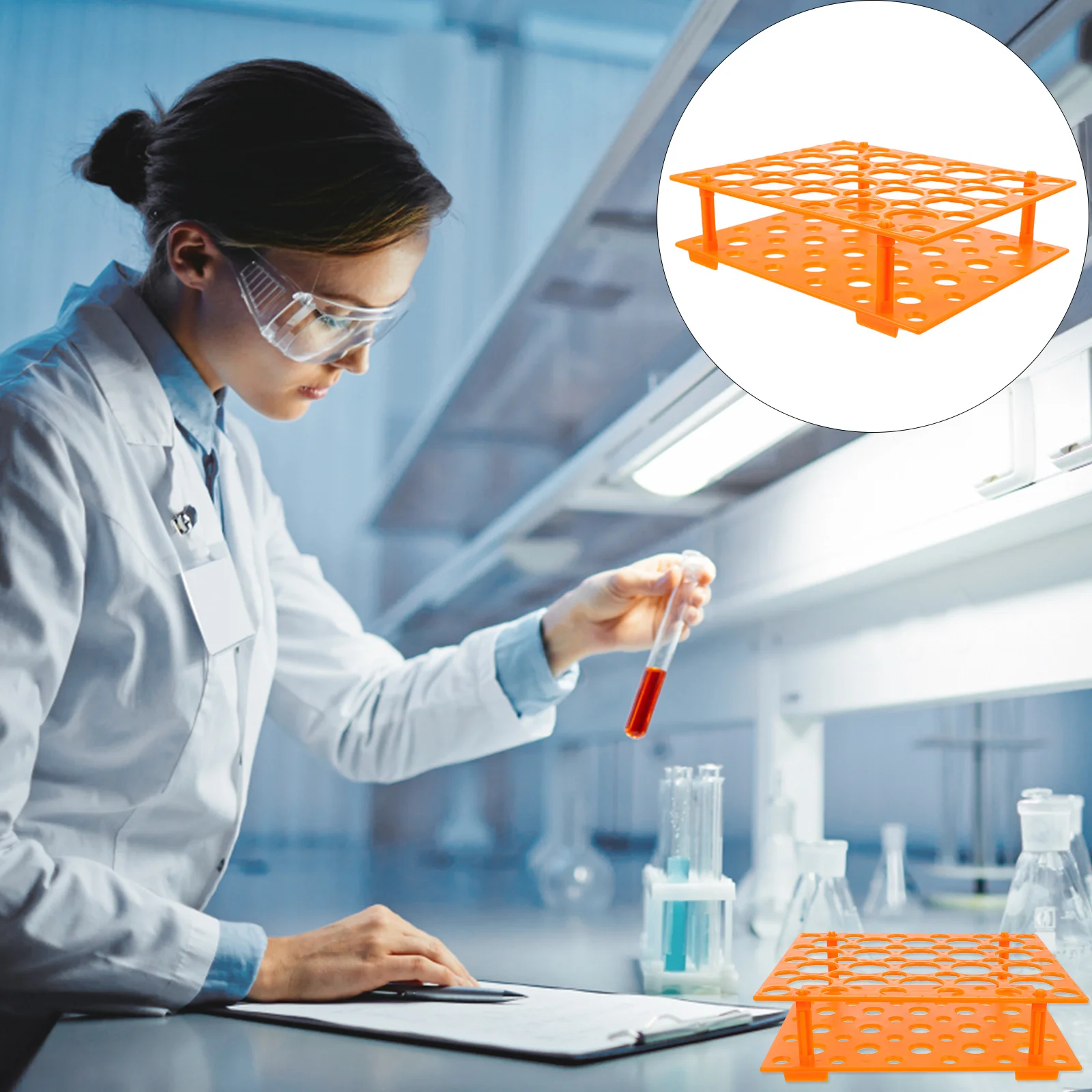 

50 Holes Tube Rack Vial Storage Microcentrifuge Holder Shelf Lightweight Support Plastic Bracket