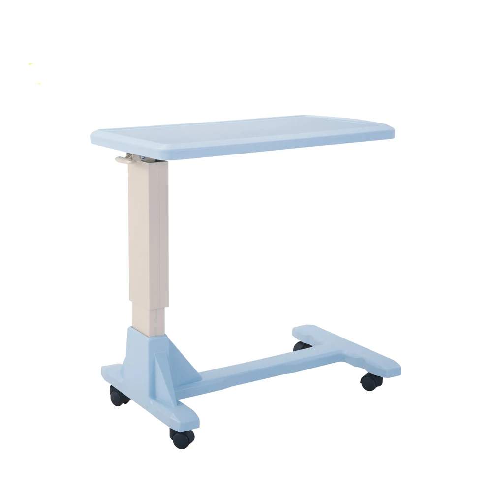 

Factory Movable ABS Plastic Hospital Equipment Medical Service OverBed Table with Wheels
