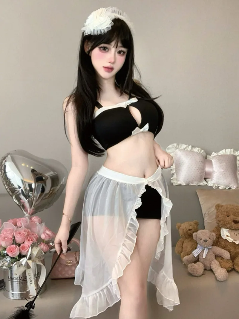 

Сексуальная униформа секретаря, пижама Pure Desire, страстный комплект из двух предметов, горячие сексуальные мини-юбки, новинка 2025 года, модная майка 0HCN