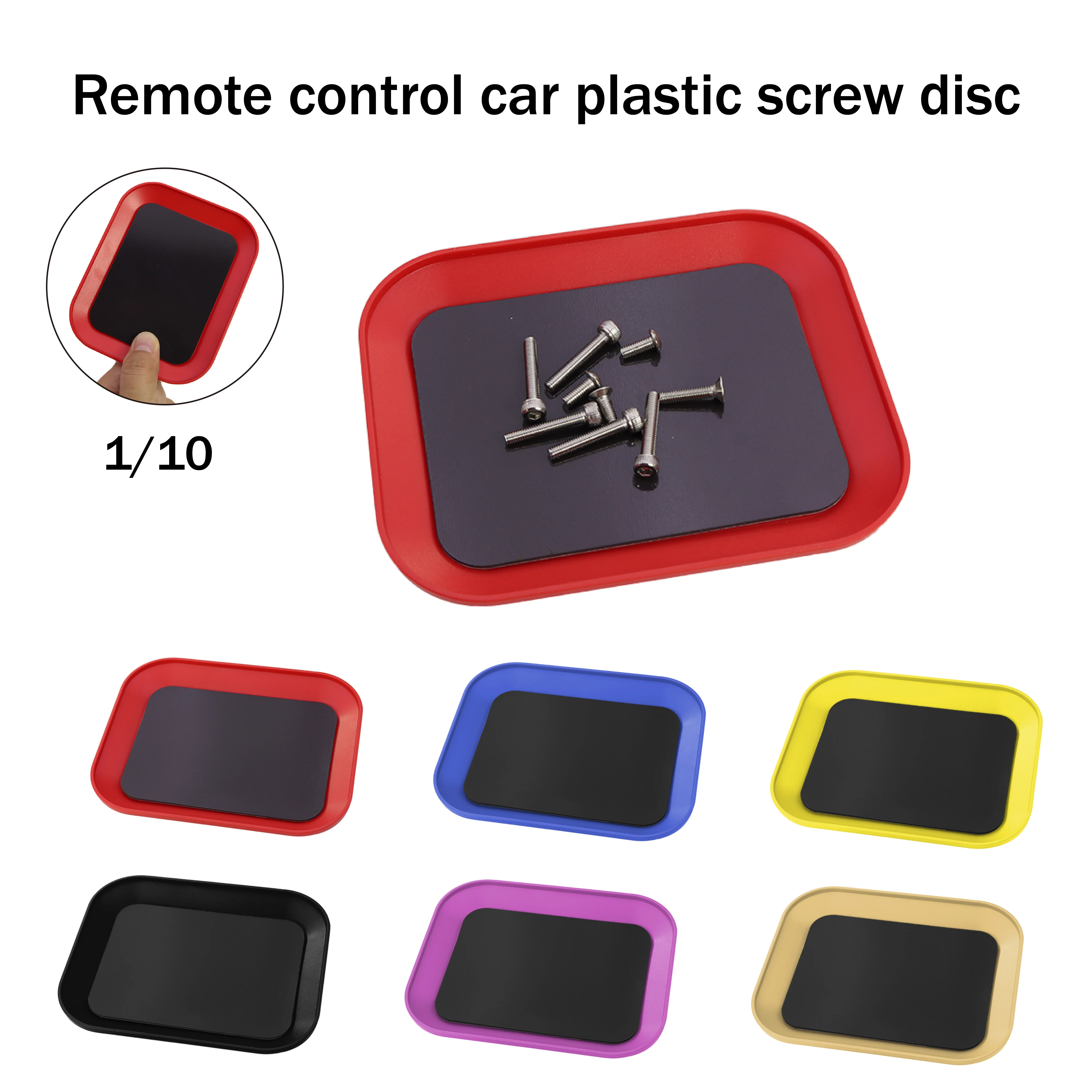RC Plastic Screw Tray with Magnetic Pad Magnet Screw Disk Storage Plate for RC Crawler Axial SCX10 Airplane Car Boat Repair Tool