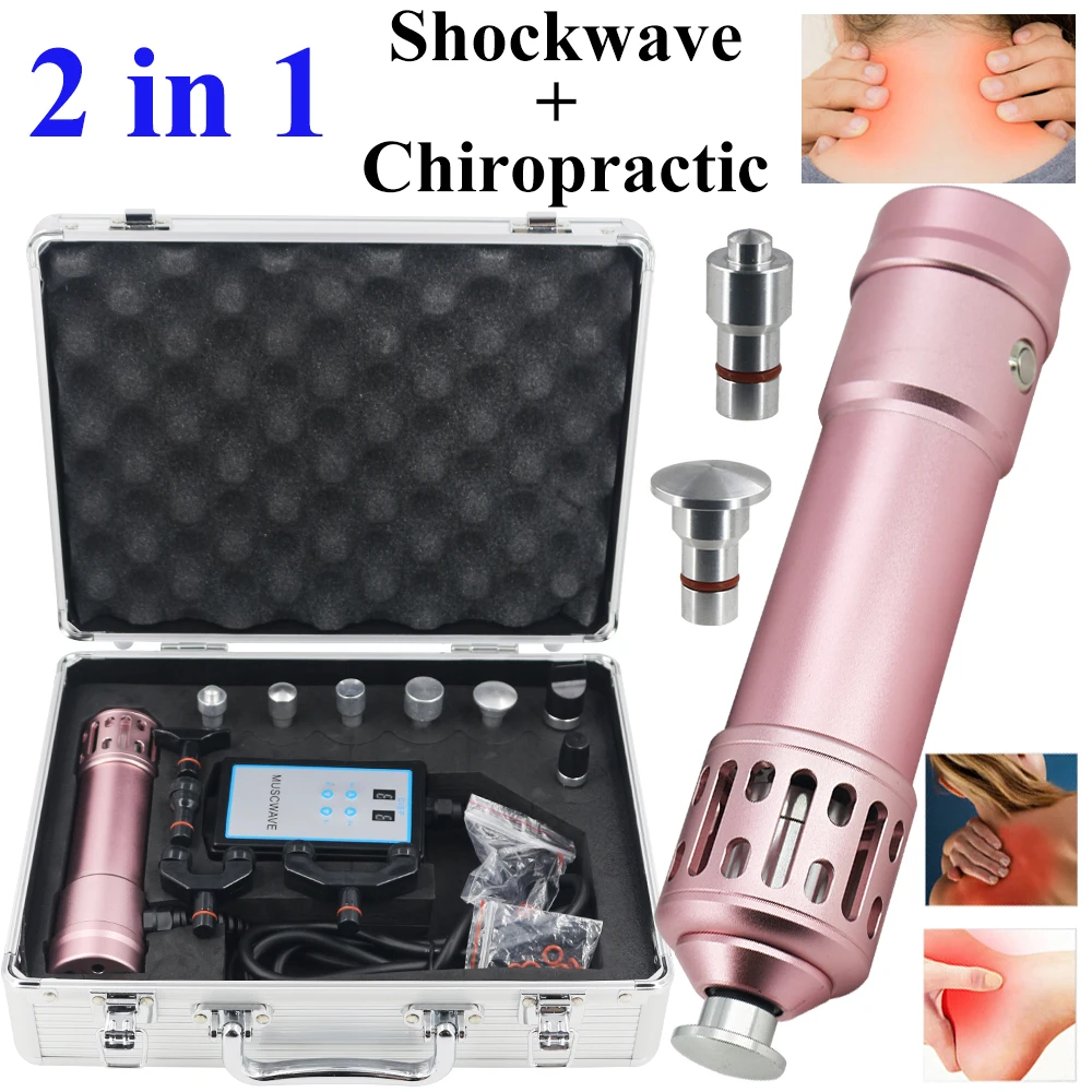 

2025 New Shockwave Therapy Machine ED Treatment Pain Alleviate Body Relax Portable 2 in 1 Shock Waves Chiropractic Tool