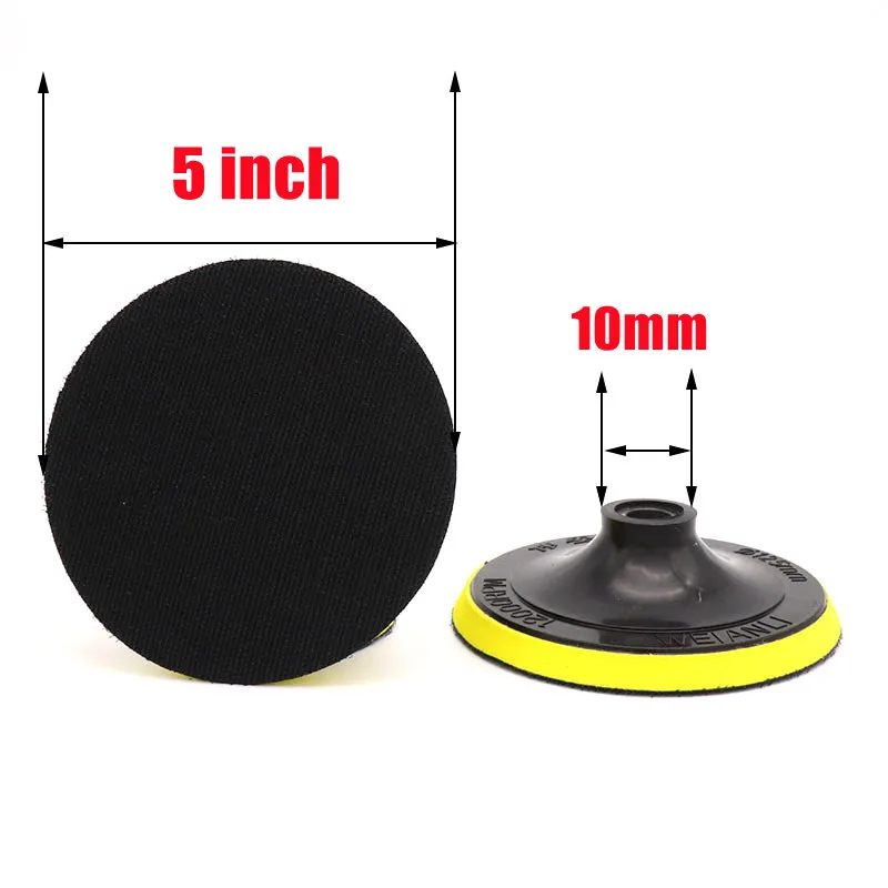 5inch Sanding Disc Set 125mm Hook and Loop SandPaper 60-240 Grit Backing Pad with M10 Drill Adaptor For Polishing Cleaning Tools