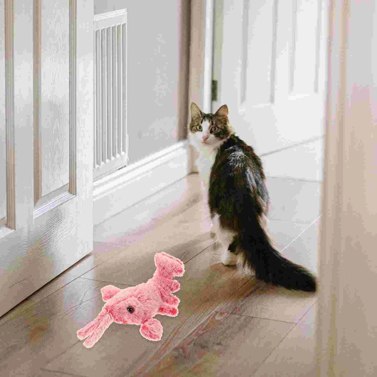 Balacoo Plush Cat Toy Electric Floppy Lobster Interactive Chewing Stuffed Pet Kitten Dancing Moving Toys