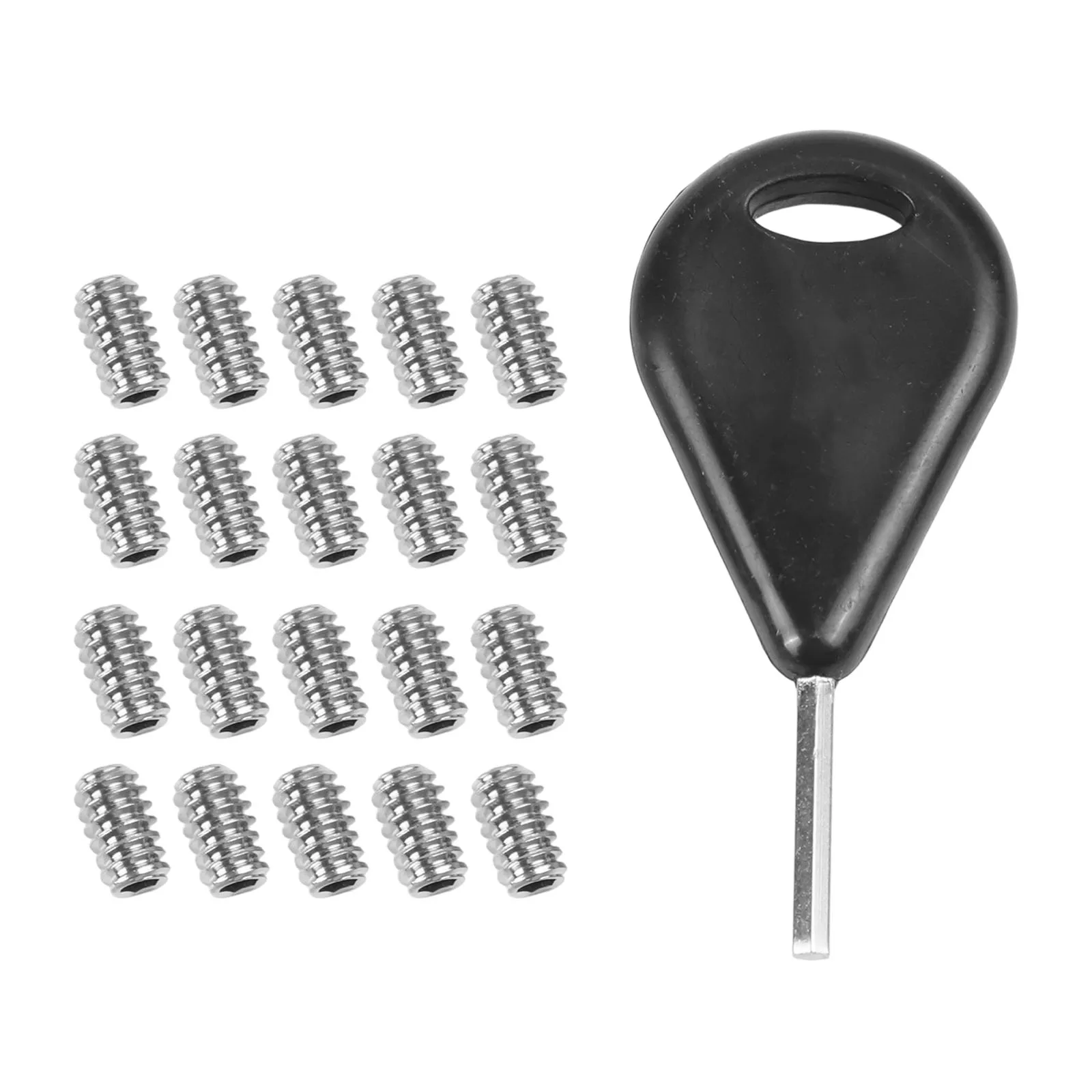 1 Stück Surfbrett-Flossen-Schraubenschlüssel mit 20 Stück Schrauben 3/16-24x8 Zoll Edelstahl-Set für Surfbrett-Zubehör mit Kunststoffgriff