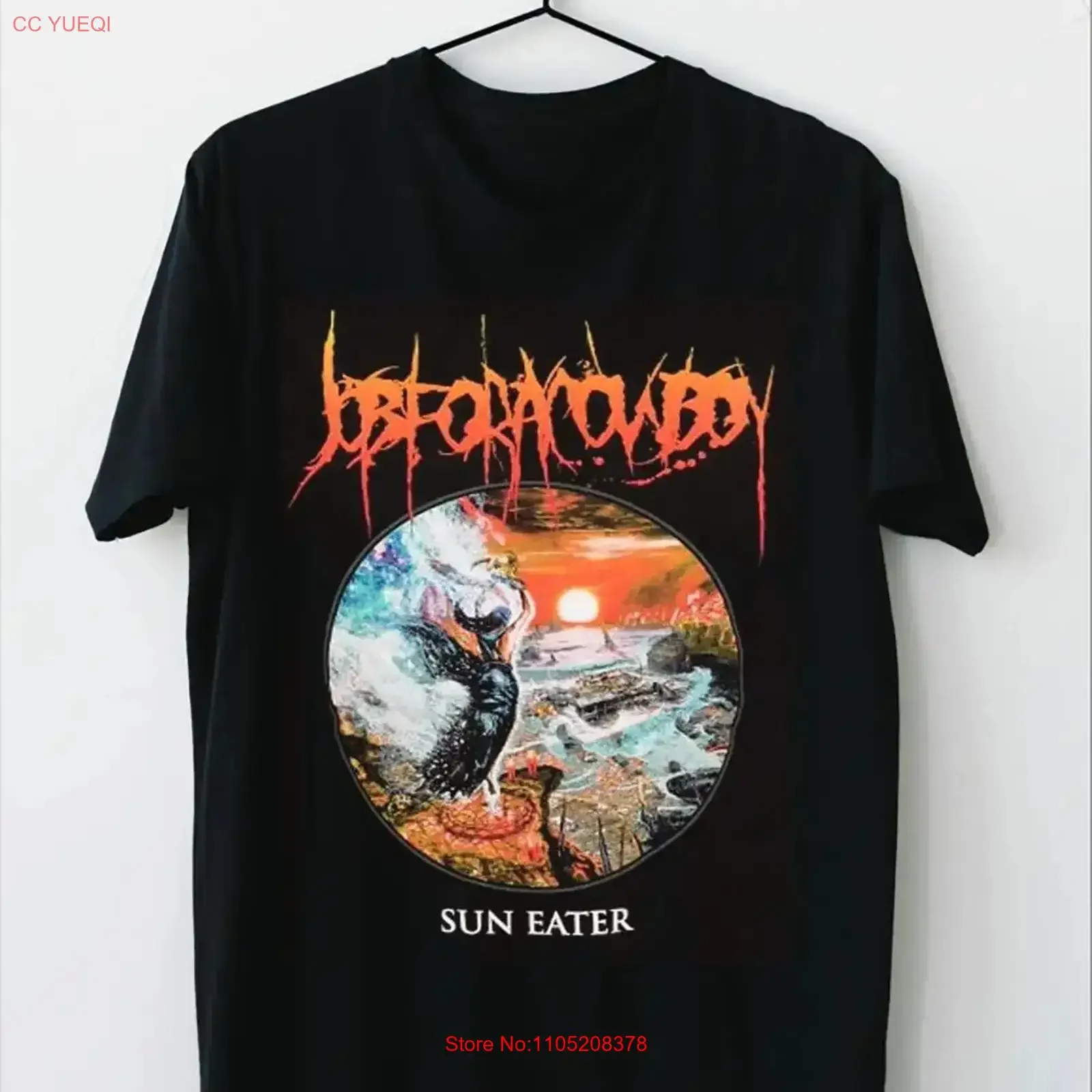 Rare Job for a Cowboy Sun Eater Black All Size Fan T Shirt BT89 vintage Washed Stylish graphic Breathable homme Unisex