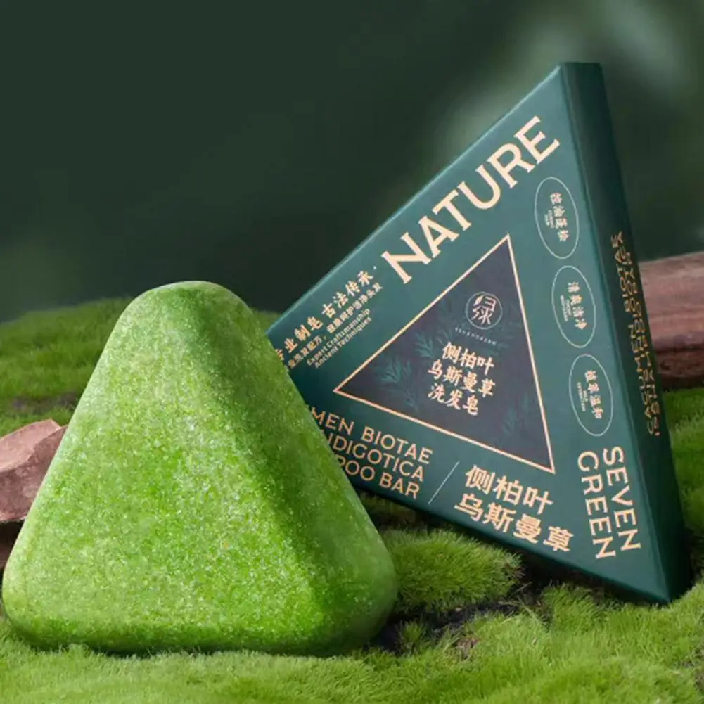 Shampoo Bar Triangle Nature, Sapone Shampoo Natura Seven Green, Shampoo Barretta Soffici Leviganti Cura Dei Capelli e Crescita Dei Capelli