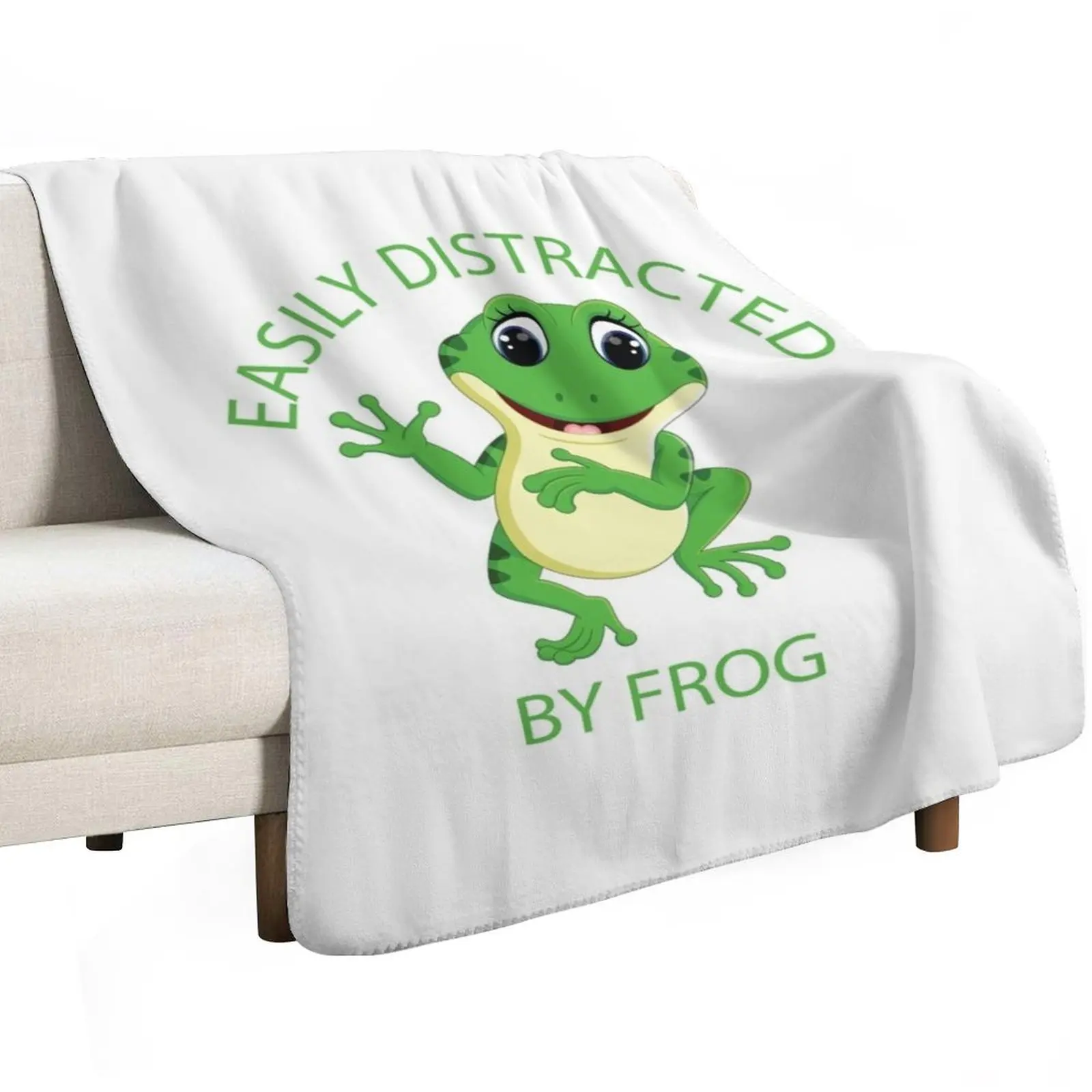 Easily Distracted By Frog Throw Blanket Thins Personalized Gift Polar Hairys Nap Flannel Blankets