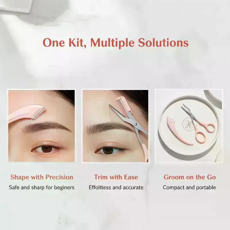 All-Shape Eyebrow Trimmer Set Lightweight Scissors Precision For Salon Results