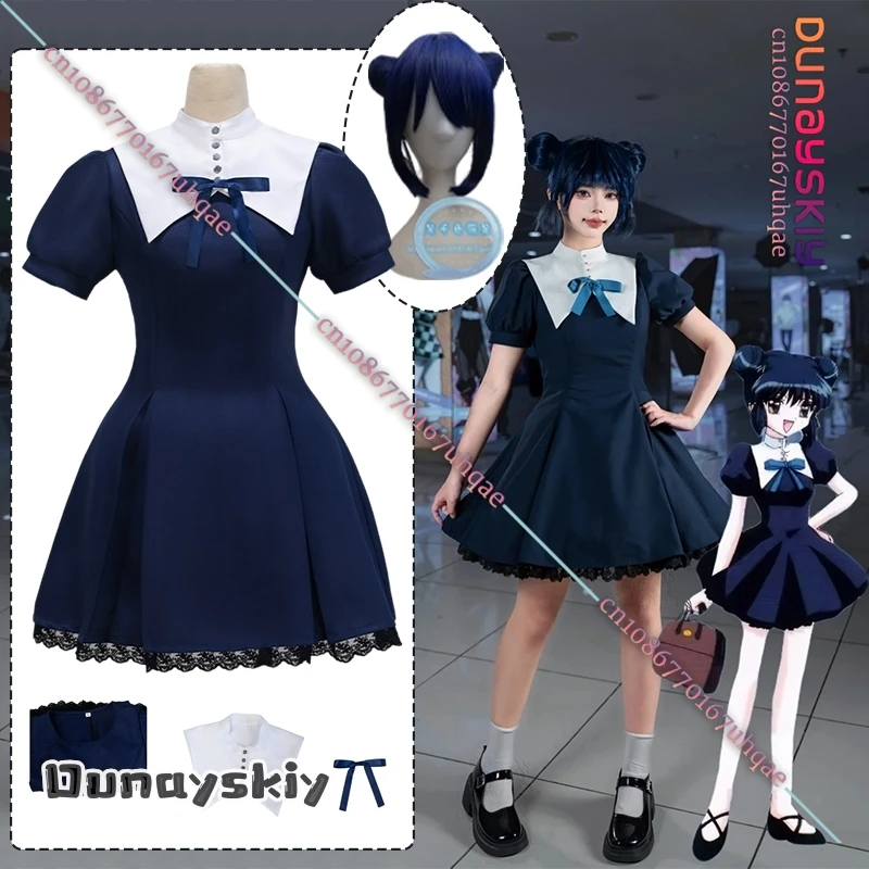 

Anime Tokyo Mew Mew Aizawa Minto Cosplay Costume French Sweet Cute Lolita Dress Halloween Party Sets Dark Blue Uniform Dress