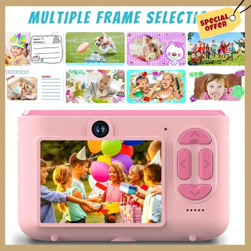 كاميرا صغيرة مزدوجة السيلفي كاميرا صور رقمية HD 720P فيديو USB شحن شاشة ملونة للأطفال هدية زرقاء