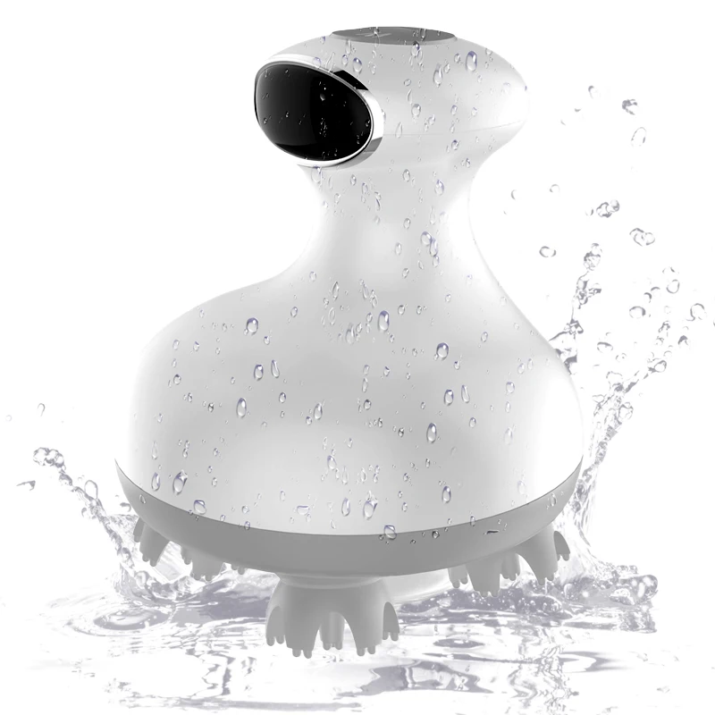 

IPX7 Waterproof Head Massager, ABS Silicone Electric Scalp Massager, Handheld Kneading Massage Machine for Muscle Relaxation