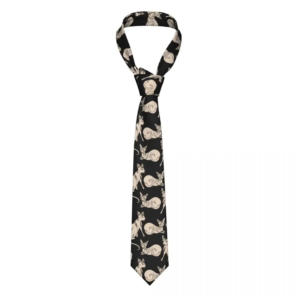 

Casual Arrowhead Skinny Cute Hairless Cat Necktie Slim Tie For Party Formal