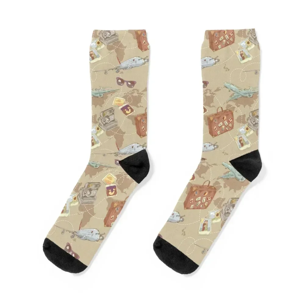 

Travel The World Socks christmass gift custom football hockey Men's Socks Luxury Women's
