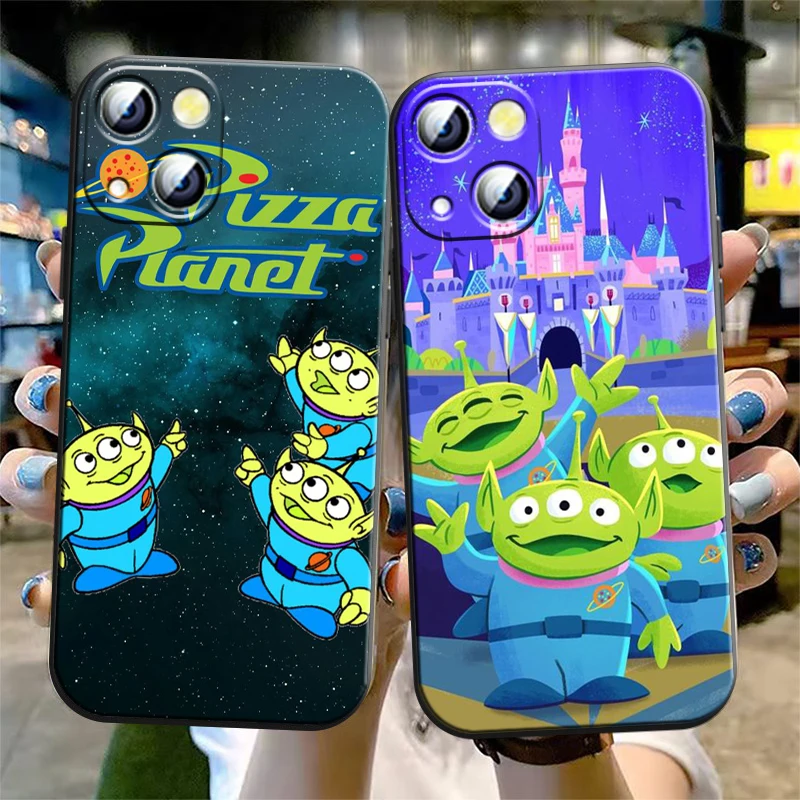 Toy Story Cute Alien Apple iPhone Case For 15 14 13 12 11 Mini XS XR X 6S 6 Pro Max Plus Black Soft Cover