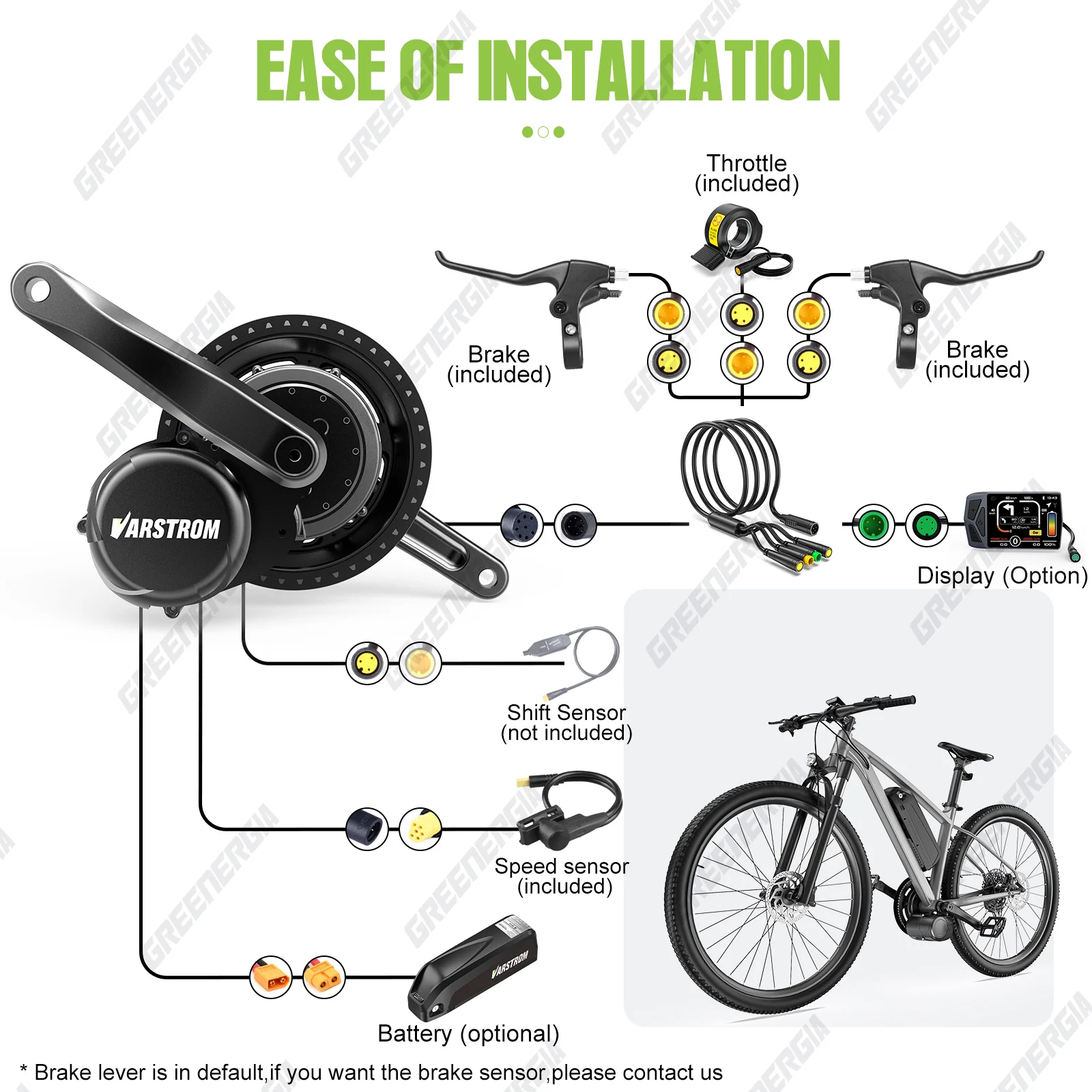 Varstrom 1000W 750W 500W Mid Drive Kit Electric Bicycle Conversion Kit TSDZ16 TSDZ TSDZ2B Torque Sensor Ebike Brushless Motor