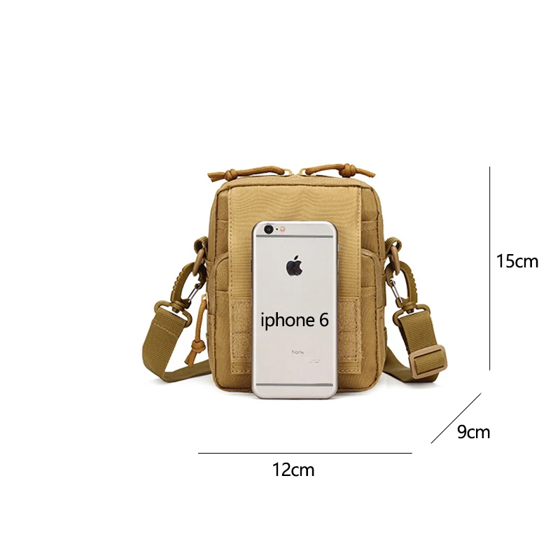 Bolso pequeño de un solo hombro para deportes al aire libre, bolsa de cintura informal de camuflaje Oxford, bolso de mensajero de viaje para montañismo, bandolera