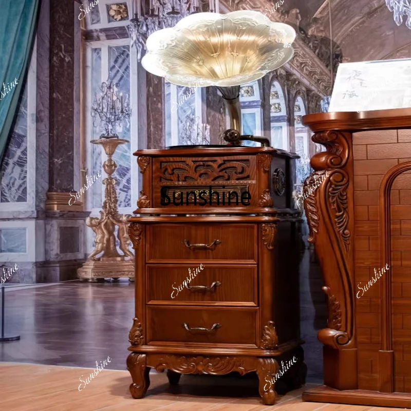 

New Chinese phonograph retro living room solid wood European audio bluetooth desktop vinyl