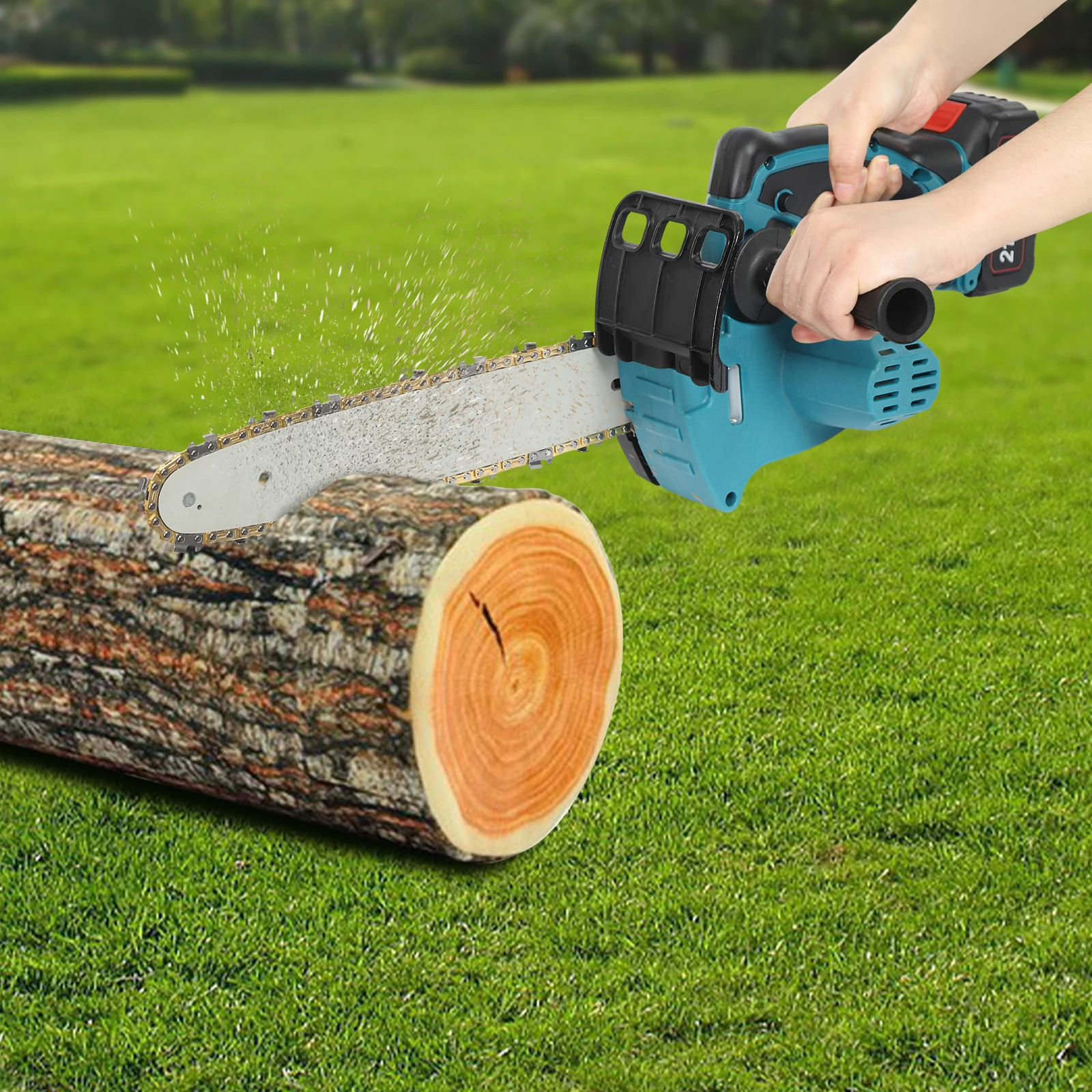 

8-Inch Battery Powered Brushless Chainsaw, Handheld Electric Chain Saw Wood Cutting Tool for Tree Pruning and Garden Maintenance