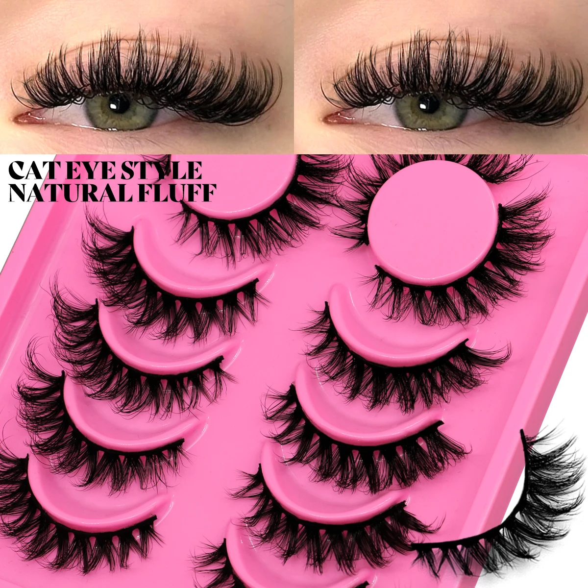 Groinneya-ナチュラルまつげ,ふわふわボリューム,3Dフェイクミンク,つけまつげ,DIYまつげエクステ,メイクアップツール