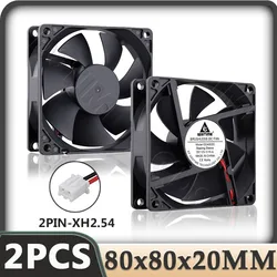 2PCS Gdstime 8020 CPU Cooler Fan 80mm 8cm 2PIN Radiator 80x20mm DC 12V 24V Brushless Silent Computer PC Case Cooling Axial Fan
