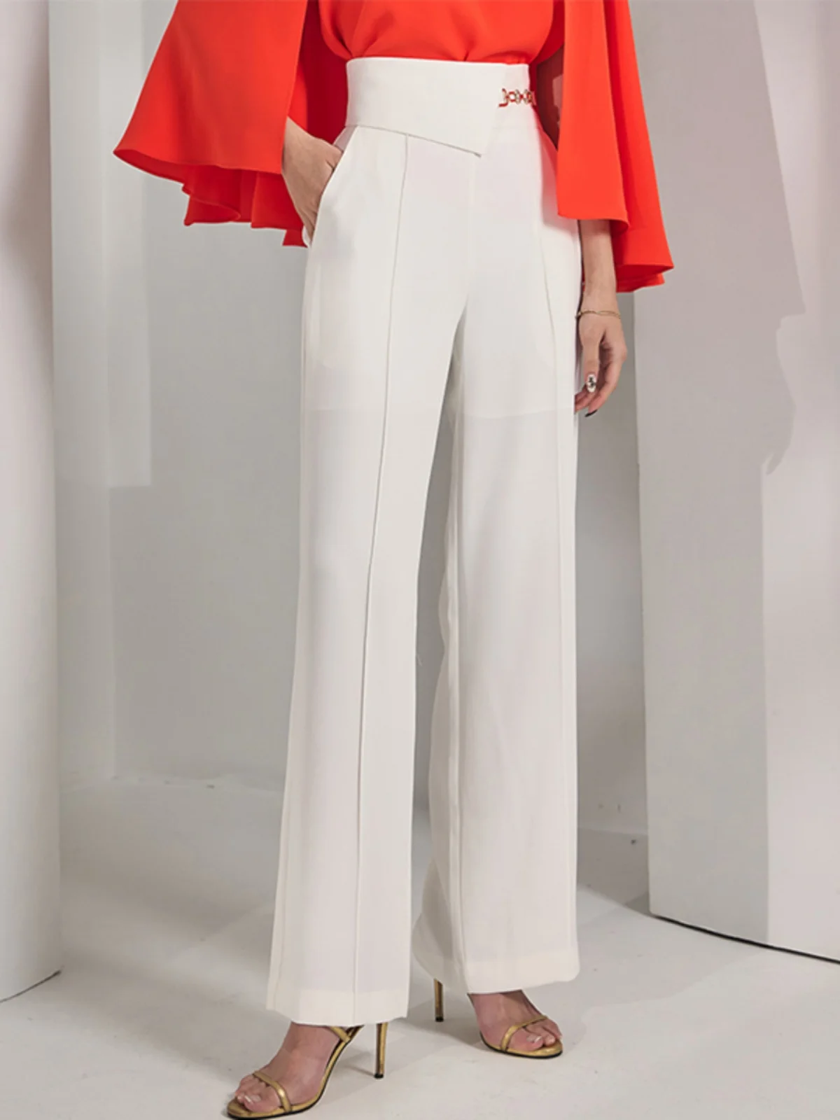 

Женские брюки с высокой талией, прямые, повседневные, в корейском стиле, весна-лето, новинка, длинные, для офиса