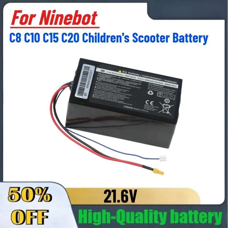 

2500mAh 21.6V Battery for Ninebot C8 C10 C15 C20 C2PRO Children's Scooter Battery Fast Shipping
