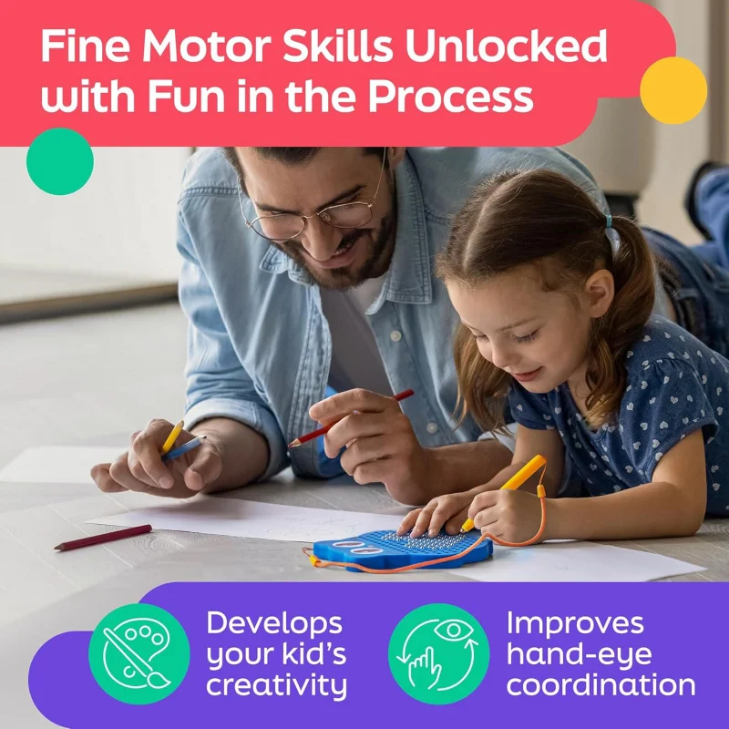 子供と幼児向けビーズとマグネットスタイラスペン付きマグネット式お絵かきボード - 飛行機と車での旅行用マグネット式おもちゃ