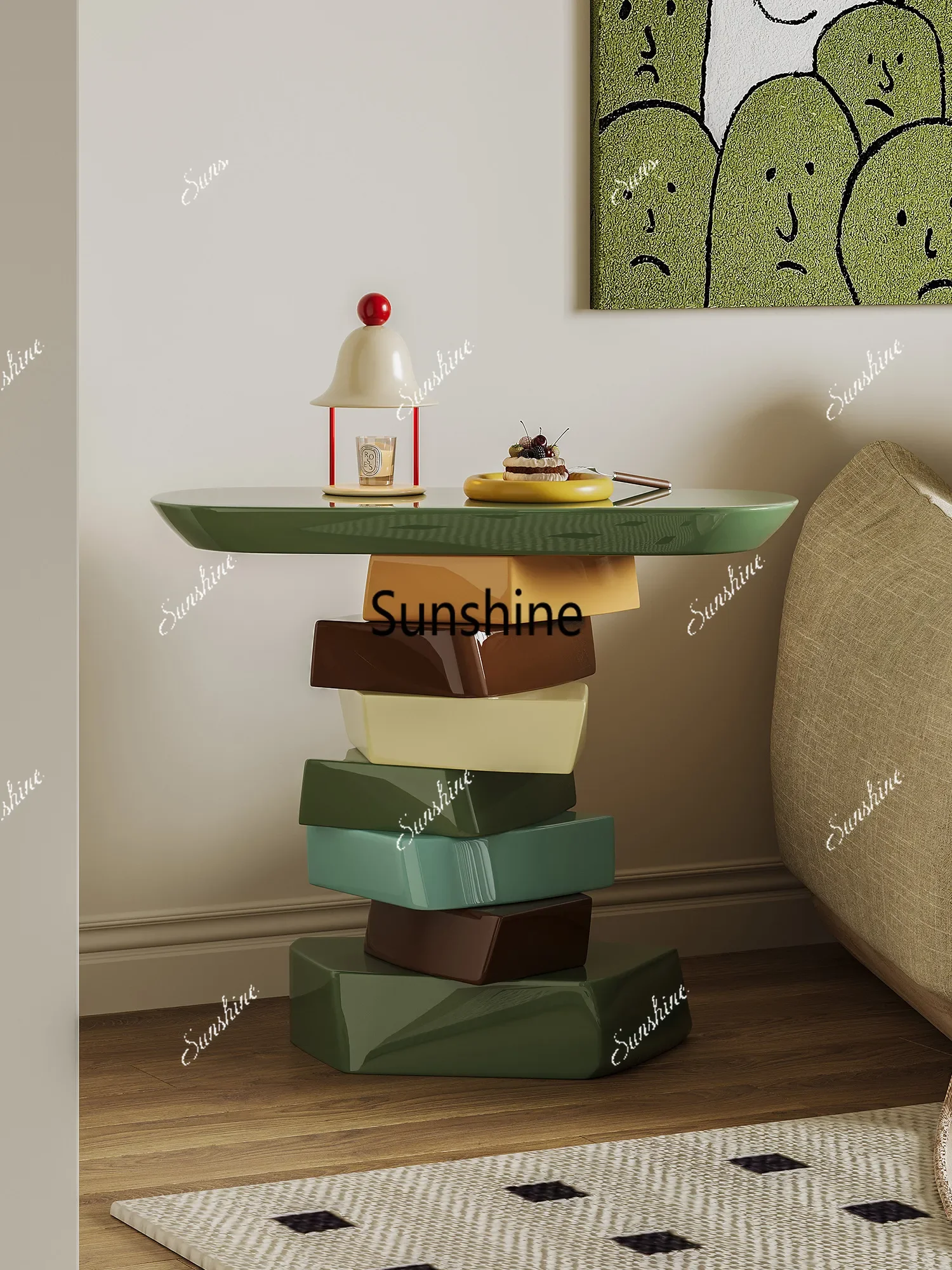 

Creative color side few living room modern simple light luxury furniture