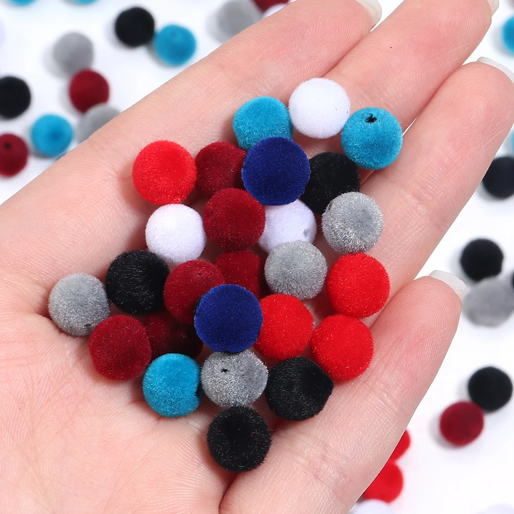800/1600Pcs Resin Beads 8/10mm Round Colorful Velvet Loose Spacers Beads for Jewelry Making Handmade DIY Accessories Wholesale