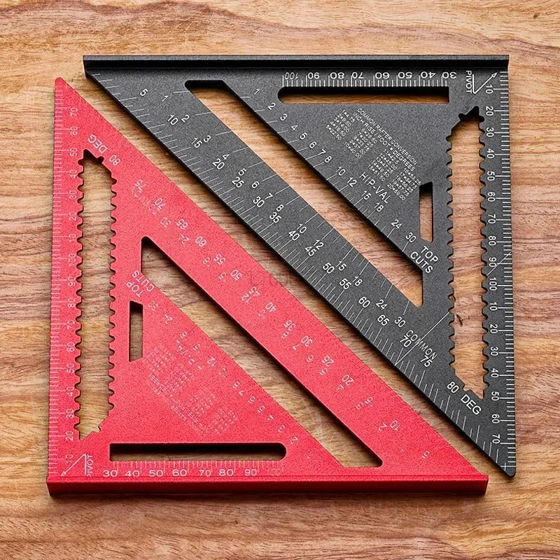 Aluminum Alloy Right Angle Protractor HighPrecision Layout Measuring Marking Ruler Gauge Woodworking Triangle Ruler Metric/inch