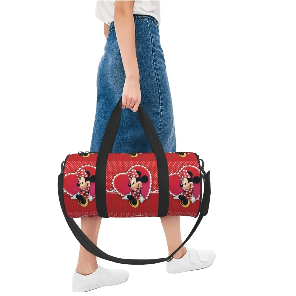 Bolsa de viaje para hombre, bolsa de gimnasio con estampado de Minnie Mouse, bolso grande con estampado de fin de semana, bolsa deportiva de entrenamiento Vintage