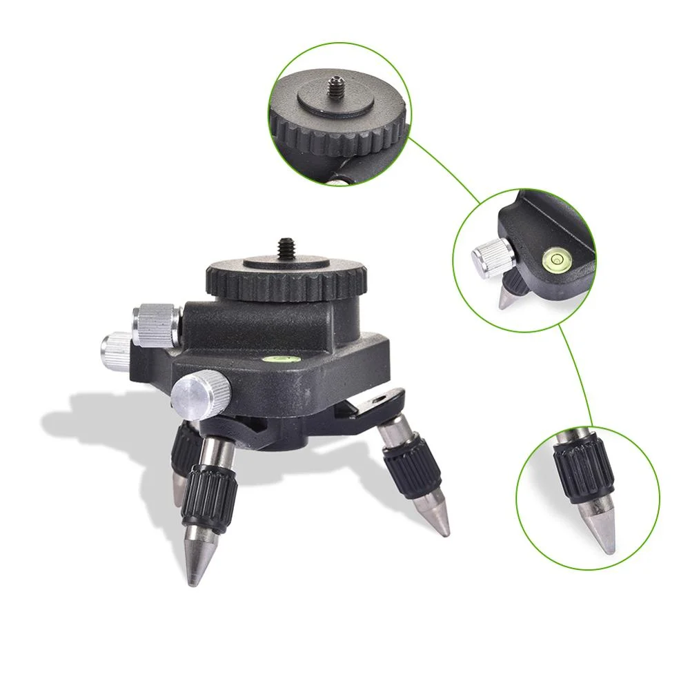 Pracmanu-Trépied de niveau laser à rotation réglable, support rapide, base pour interface de 1/4 pouces