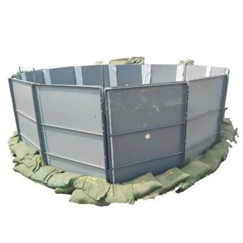 Mobile enclosure well flood control retaining wall assembly