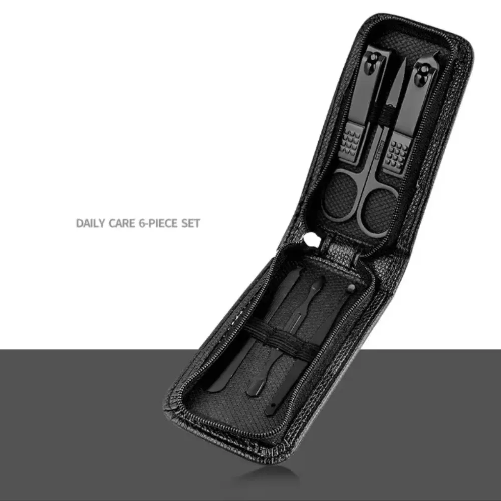 

Portable Stainless Steel Nail Clipper Set - 6-9pcs Zipper Pouch Manicure Kit with Scissors - High Quality Grooming Tools