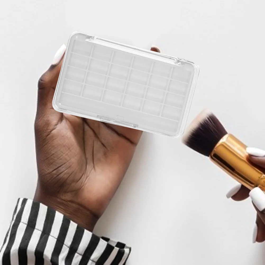 

2pcs Empty Eyeshadow Palette Large Capacity Diy Grids Makeup Storage Box For Blush Lipstick Transparent Lid Compact Refillable