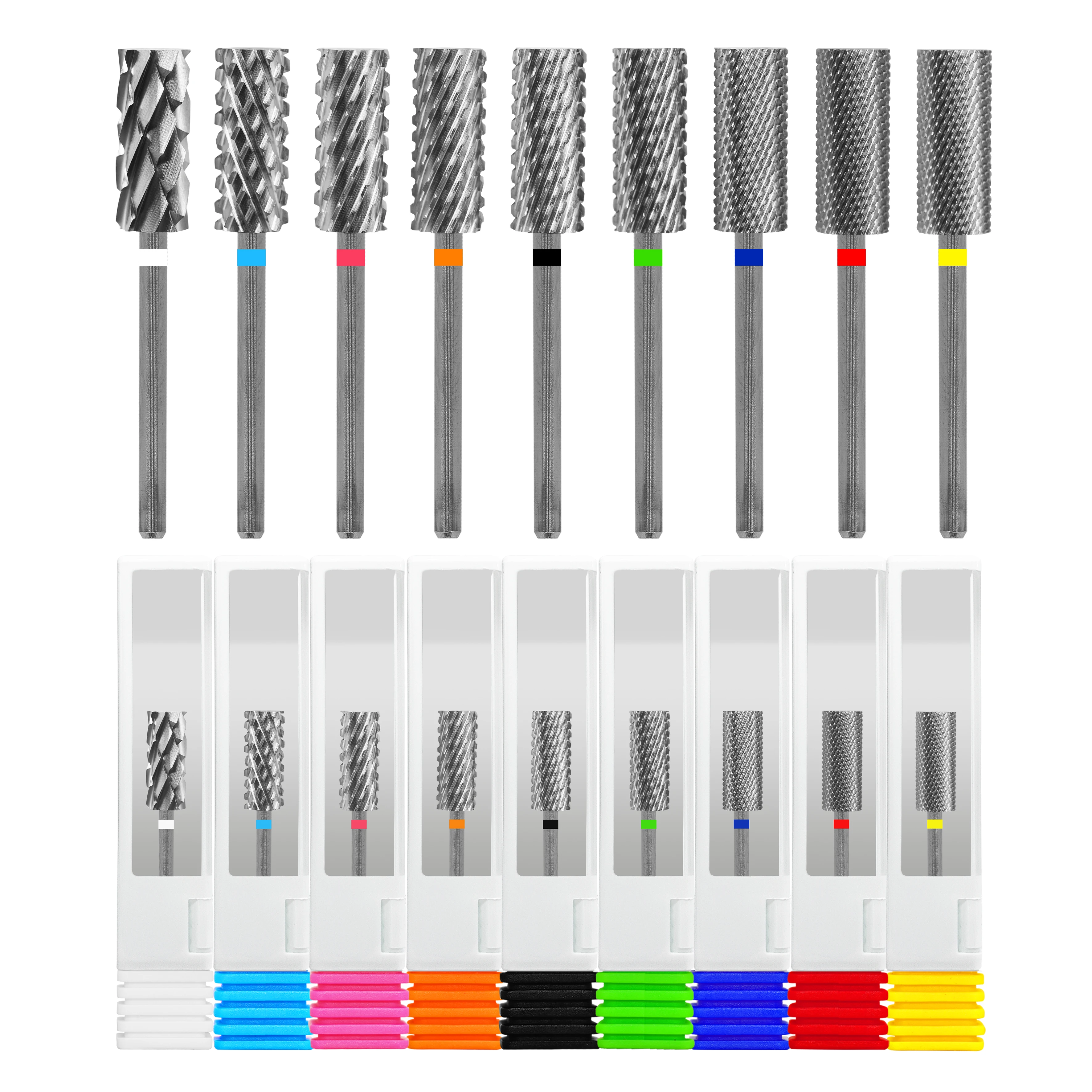 مثقاب Gelak-Bits برميل صغير أعلى مسطح لقم الأظافر لإزالة مسحوق هلام أداة مانيكير كربيد ملحقات الأظافر أفضل جودة