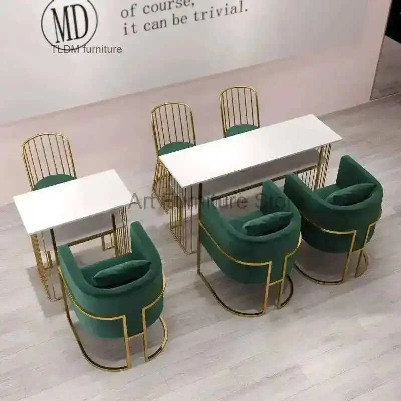 

Double Tables Nordic Nail Single and Beauty Salon Small Professional Manicure Tables Simple Double Manicure Table and Chair Set