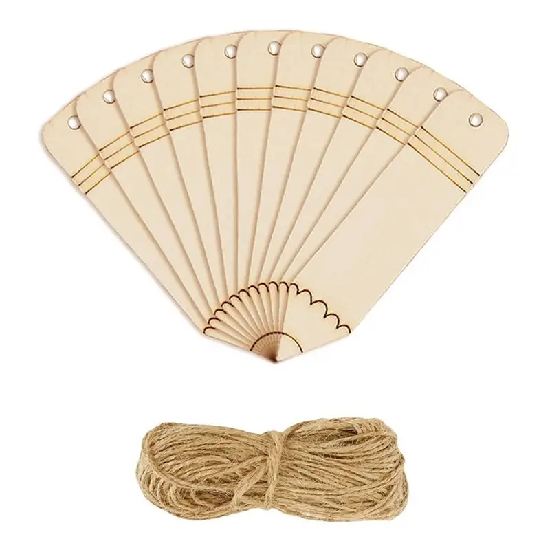 

A20F-100PCS Blank Wooden Bookmarks With Strings And Holes, DIY Bookmarks For Lovers And Crafts Lovers For School Office Gift