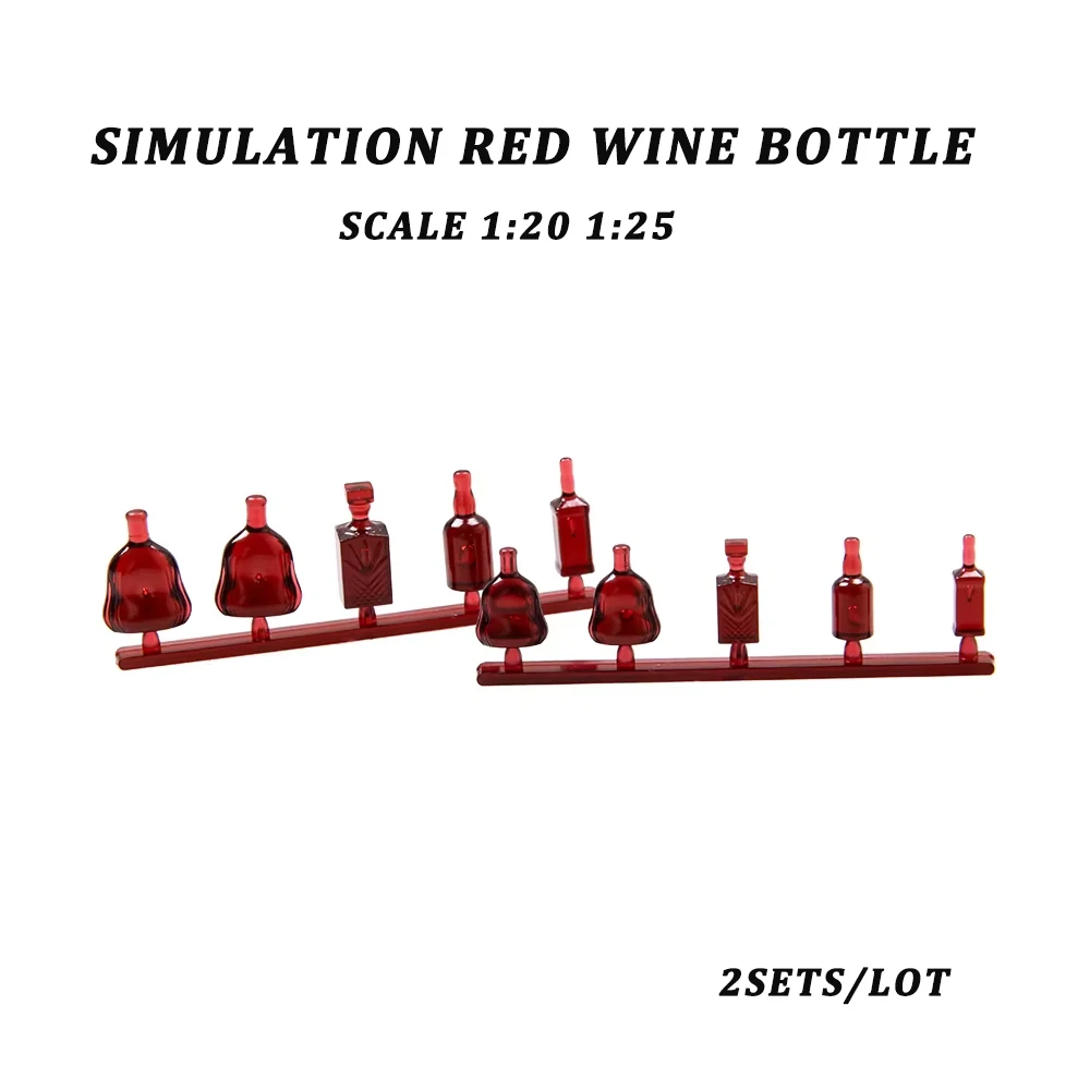 2sets Miniature Red Vine Bottle Model Toys Diy Model Making/Dollhouse Decoration Display/Home Decor/Diorama
